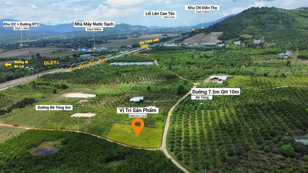 Bán đất vườn diên thọ 2000.2m2 cách tp nha trang chỉ 23km