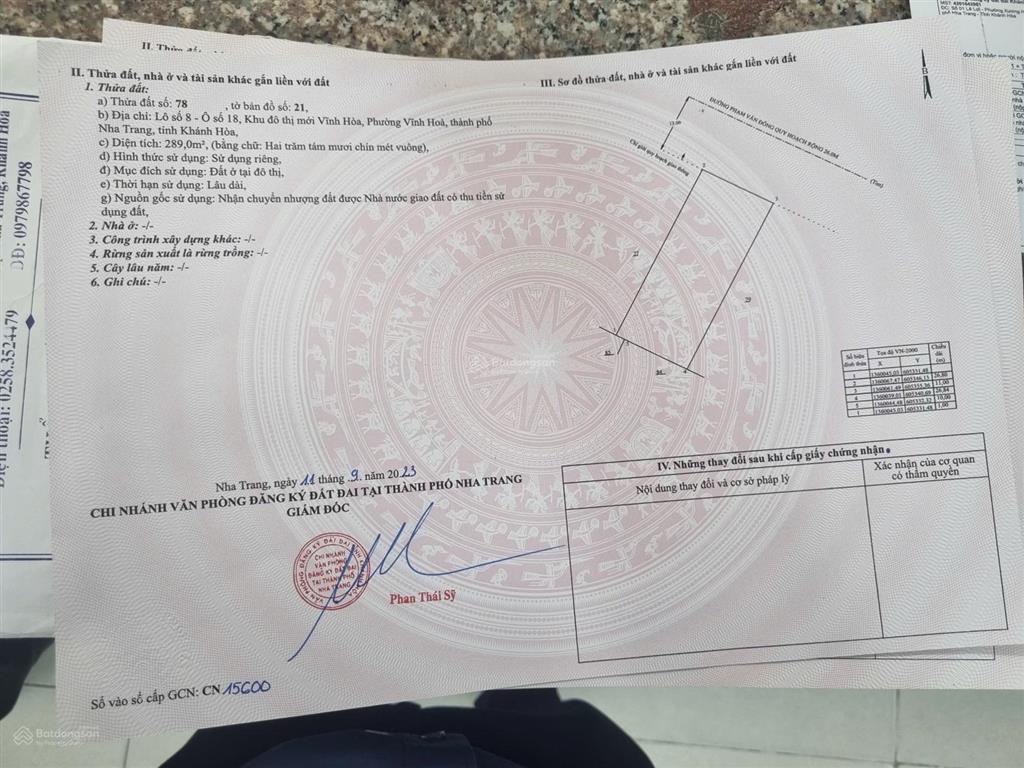 Bán lô biệt thự mặt tiền phạm văn đồng khu đô thị vĩnh hoà
