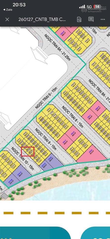 Bán căn nt10.09 cách biển 30m, dtđ 49,7m, dt xây dựng 154,5m, giá 13,814 tỷ