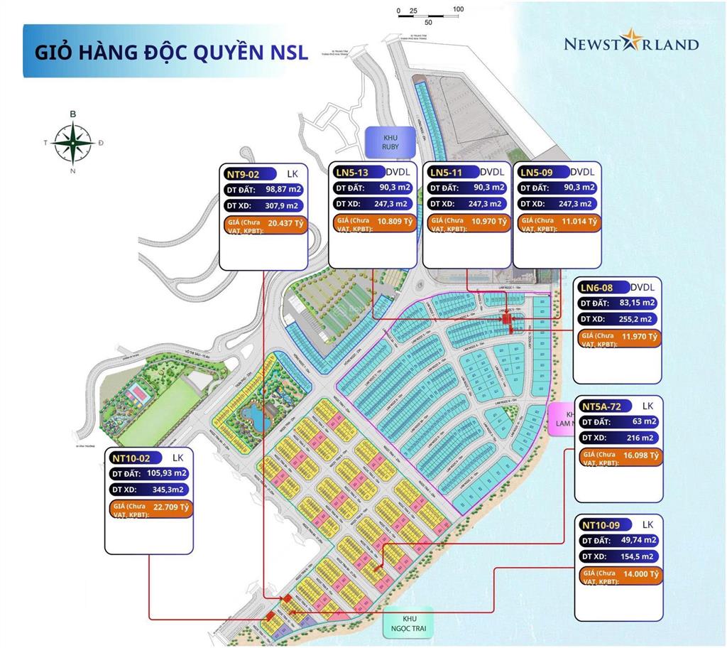Bán căn nt10.09 cách biển 30m, dtđ 49,7m, dt xây dựng 154,5m, giá 13,814 tỷ