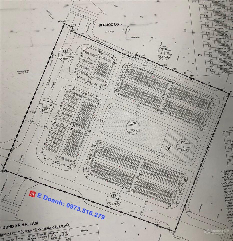 Cần bán lô góc đắc địa 164,5m2 mặt đường 25m tại tái định cư mai hiên, xã mai lâm cũ.  e doanh