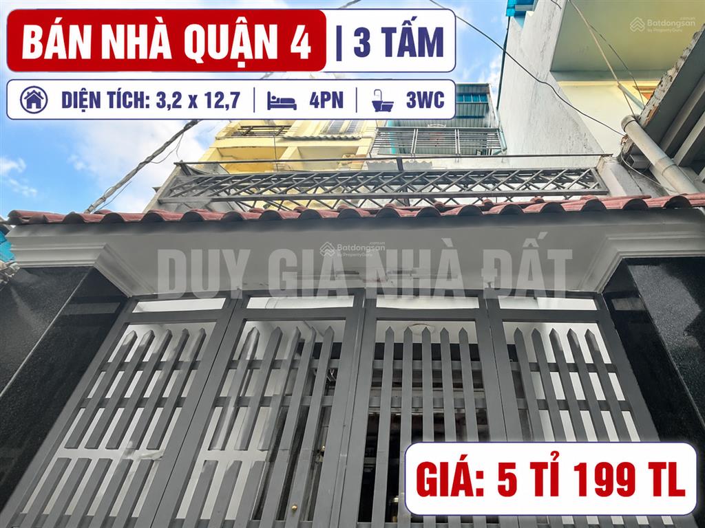 Nhà bán gấp q4 dt rộng 3 tấm 4pn hẻm 3m gần chợ 200 giá chỉ 5 tỉ 199 khu dân cư