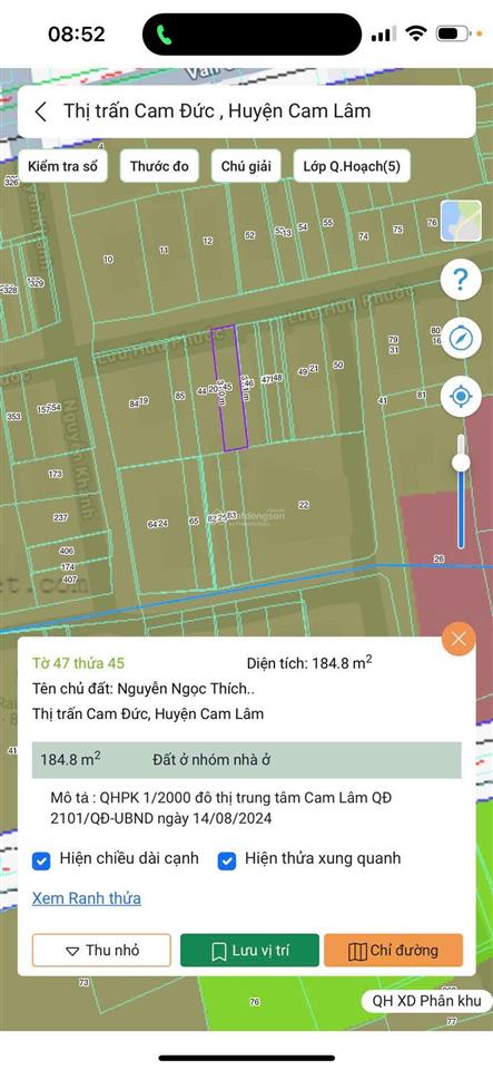 Bán đất tại khu bàn cờ thị trấn cam đức, ngang 6m, giá chỉ 3.5 tỷ