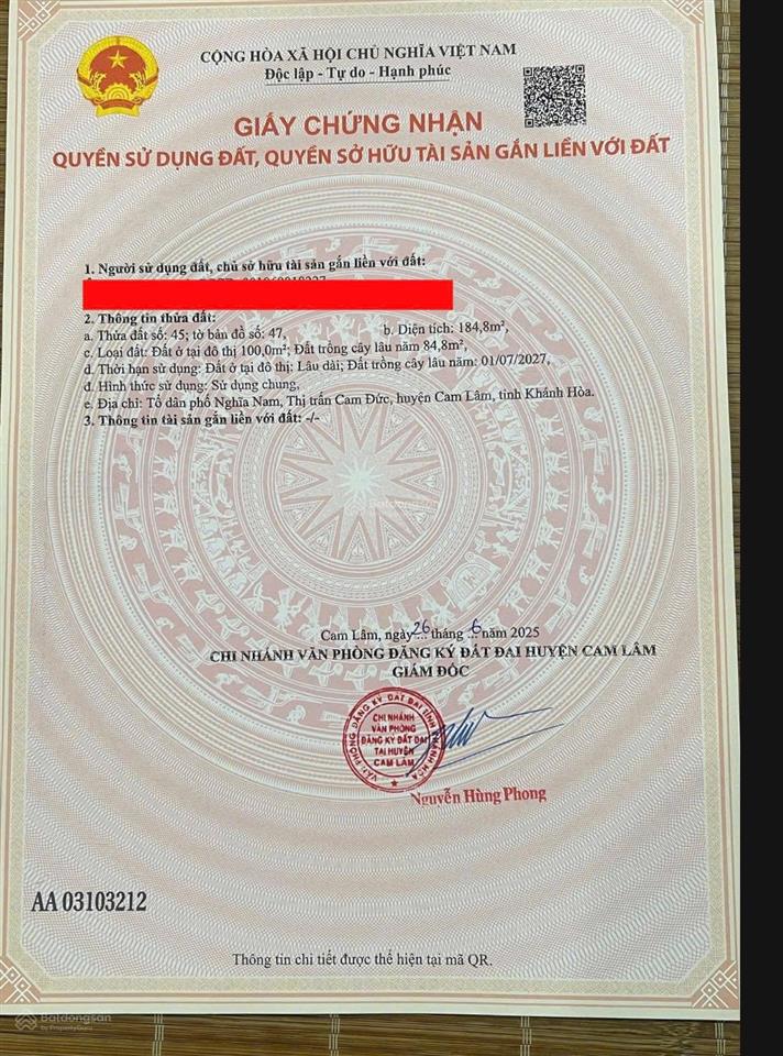 Bán đất tại khu bàn cờ thị trấn cam đức, ngang 6m, giá chỉ 3.5 tỷ