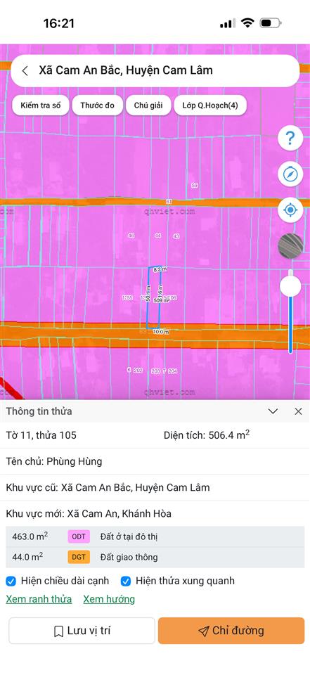 Bán đất trục chính bàn cờ cam an bắc, cam lâm, khánh hoà