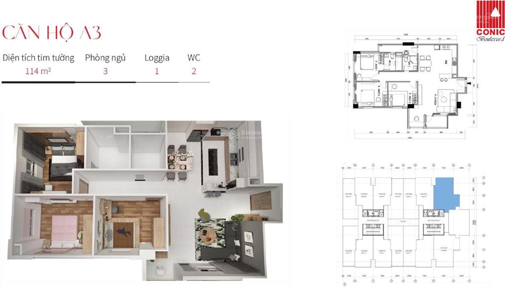 Cho thuê gấp căn hộ 3pn, 2wc, 114m2 tại conic boulevard, bình chánh, hcm, giá chỉ 8 triệu free pql