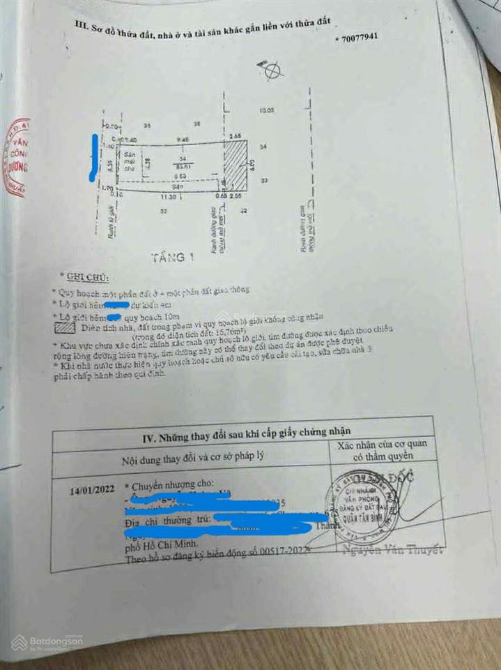 84m2, 6 tỷ, tương lai 2 mặt tiền 10m, ngang bề thế 5.6m, đường nguyễn sỹ sách, tân bình