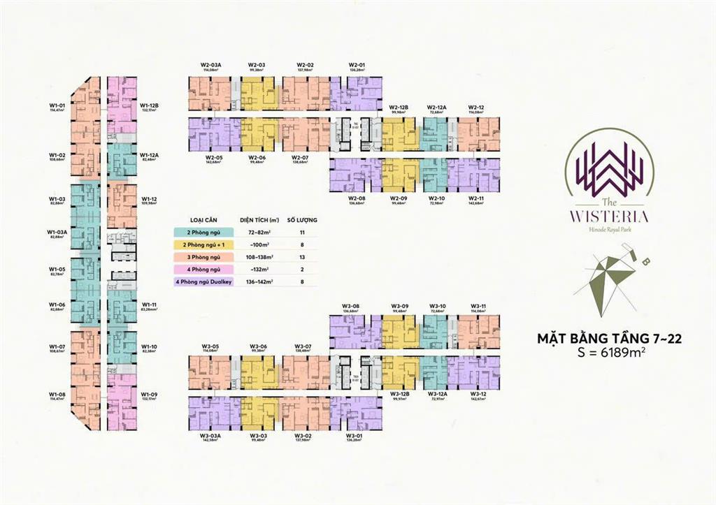 Chính chủ cần bán căn chung cư the wisteria, 99 m2, hướng đông nam, giá 6,1 tỷ bao phí