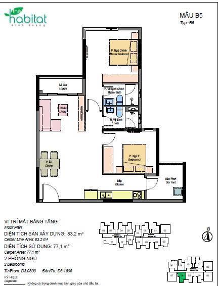 Bán căn hộ the habitat trong kcn vsip bình dương, căn 2pn tầng cao cuối cùng block d3  0938 677 ***