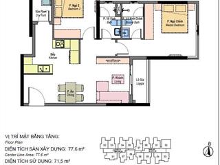 Bán căn hộ the habitat 2pn tầng 9 block d3/ 77m² giá 3,64 tỷ đã vat ck 28tr pql  0938 677 *** hiền