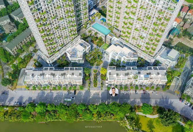 Cho thuê nhà phố vịnh đảo sol forest ecopark mặt đường lớn, nguyên căn giá 18tr