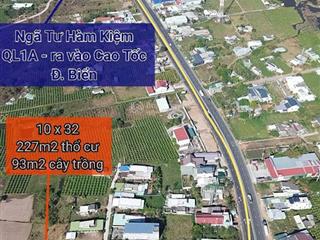 Đất nên siêu đẹp 10x32m có 227m2 thổ cư hàm kiệm trong khu dân cư giá 1.65 tỉ