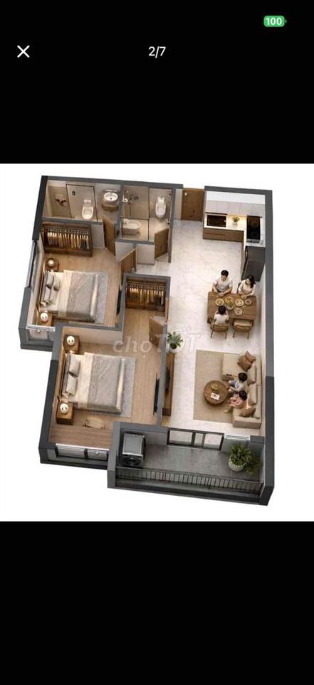 Căn hộ QL13, 66m2 2pn2vs