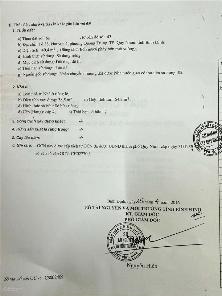 Bán nr 231/67/34/10/3 tây sơn, quang trung, 1,79 tỷ, 40m2, giá siêu hời