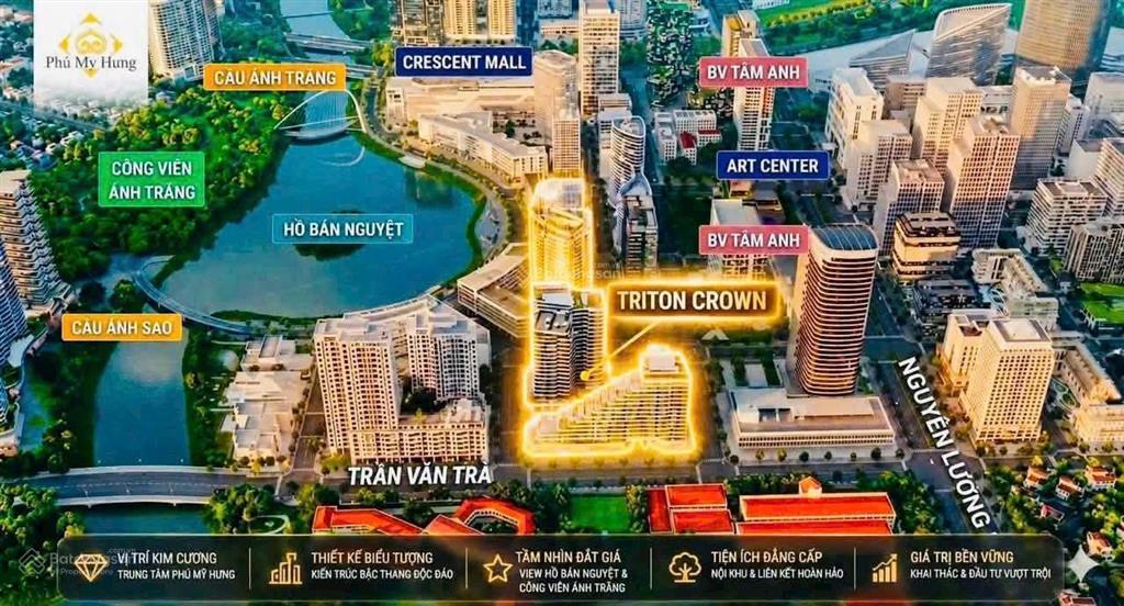 Nổi bật căn hộ hạng sang triton crown hồ bán nguyệt q7 trực tiếp pkd bảo châu phú mỹ hưng