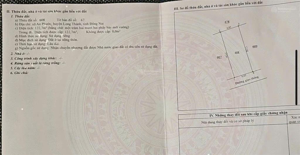 Bán đất mặt tiền khu mỳ cay an phước, long thành, 123m2 thổ cư 100%, giá 3.85 tỷ