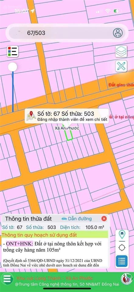 Bán đất mặt tiền kinh doanh khu k + xã an phước, đồng nai | 105m2  thổ cư 80m2, giá chỉ 5,3 tỷ tl