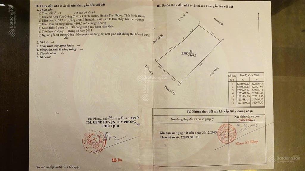 Bán đất mặt tiền gần 100m  bãi đá 7 màu khu du lịch cổ thạch  sổ hồng riêng