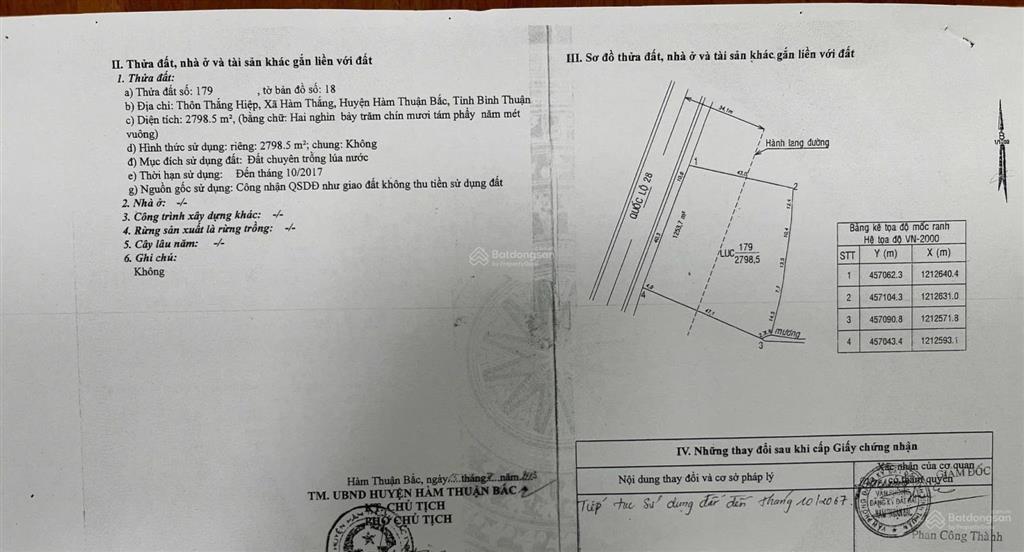 Đất hàm thắng, hàm thuận bắc, mặt tiền ql28, 2.8 sào
