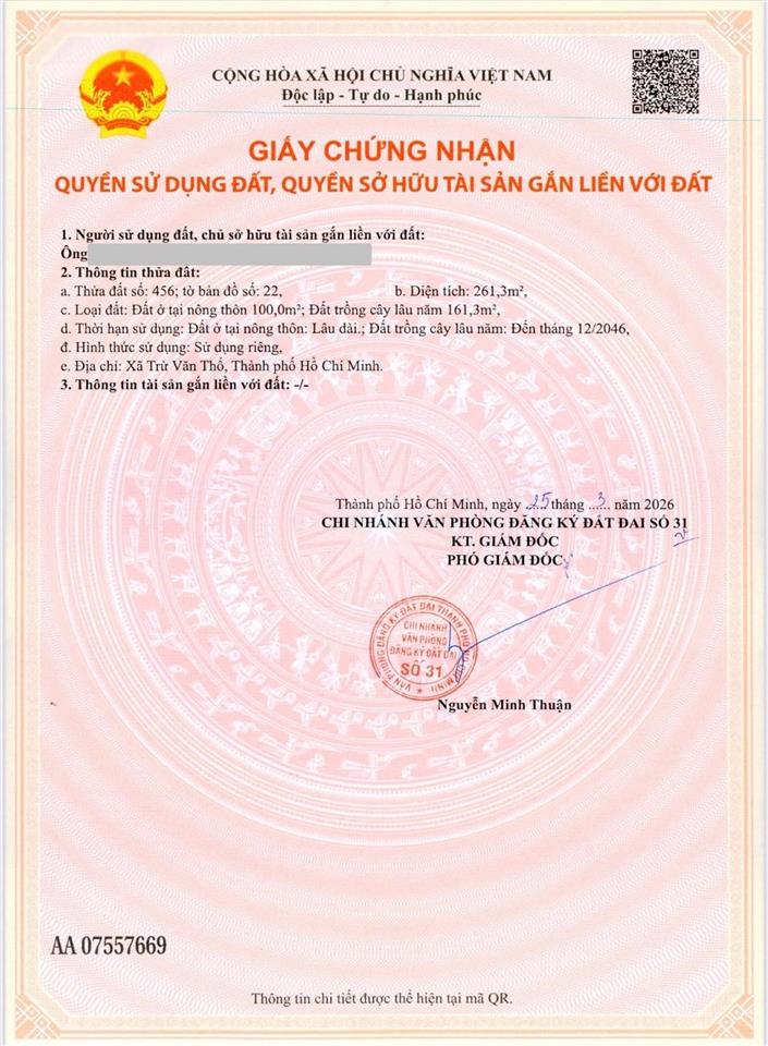 Bán lô đất vườn bưởi có sẵn thổ cư ngay bàu bàng thành phố hồ chí minh.