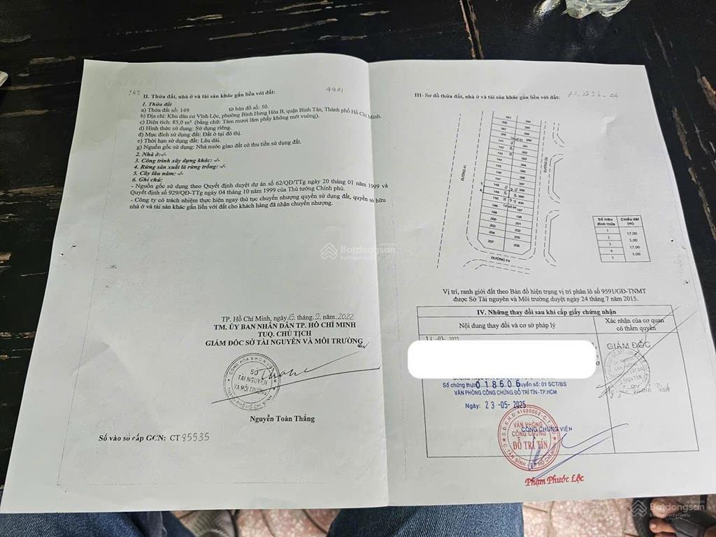 Bán đất mặt tiền đường bình thành rộng 30m (5m*17m  85m2 đất odt) có vỉa hè 6m kinh doanh gần chợ