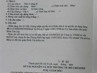 Bán nhà cấp 4 có gác đường hương lộ 2 (giá 4ty9 tl 4,5m*16m ~72m2) hẻm 7m ko ngập, gần đất mới