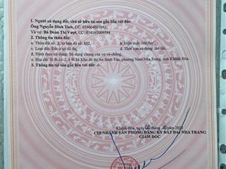 Bán lô bt sổ đỏ chính chủ cạnh góc đối diện chung cư ct2 đường t15