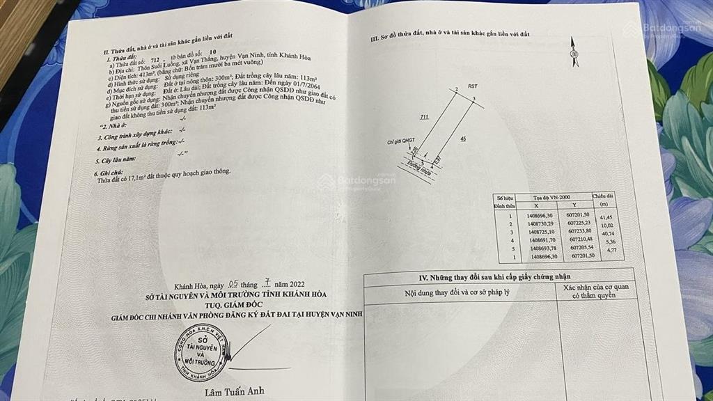 Bán đất vạn thắng đường suối luồng 20m