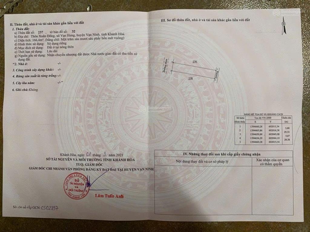 Bán đất xuân đông, vạn hưng theo đường ven biển kcn dốc đá trắng
