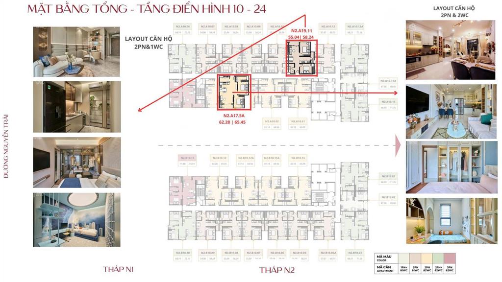 Bán căn góc maison grand 2 pn 1 wc  60m²lầu cao , view công viên
