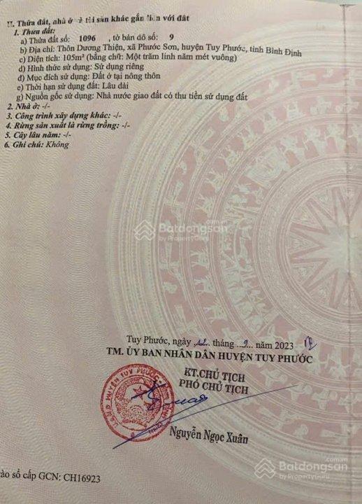 Bán nhanh lô đất phước sơn, tuy phước cũ chỉ 450tr