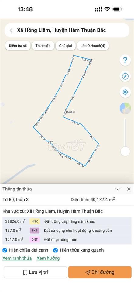 40172 m2 đất Nông Nghiệp có thổ cư chỉ 3,8 tỉ, Hàm Thuận Bắc.