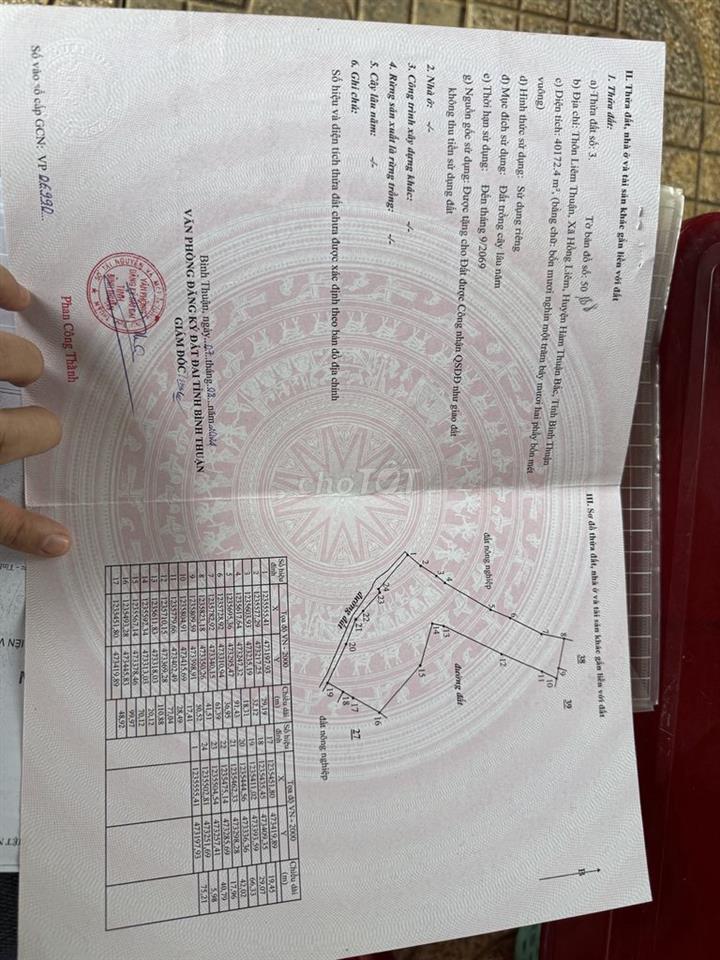 40172 m2 đất Nông Nghiệp có thổ cư chỉ 3,8 tỉ, Hàm Thuận Bắc.