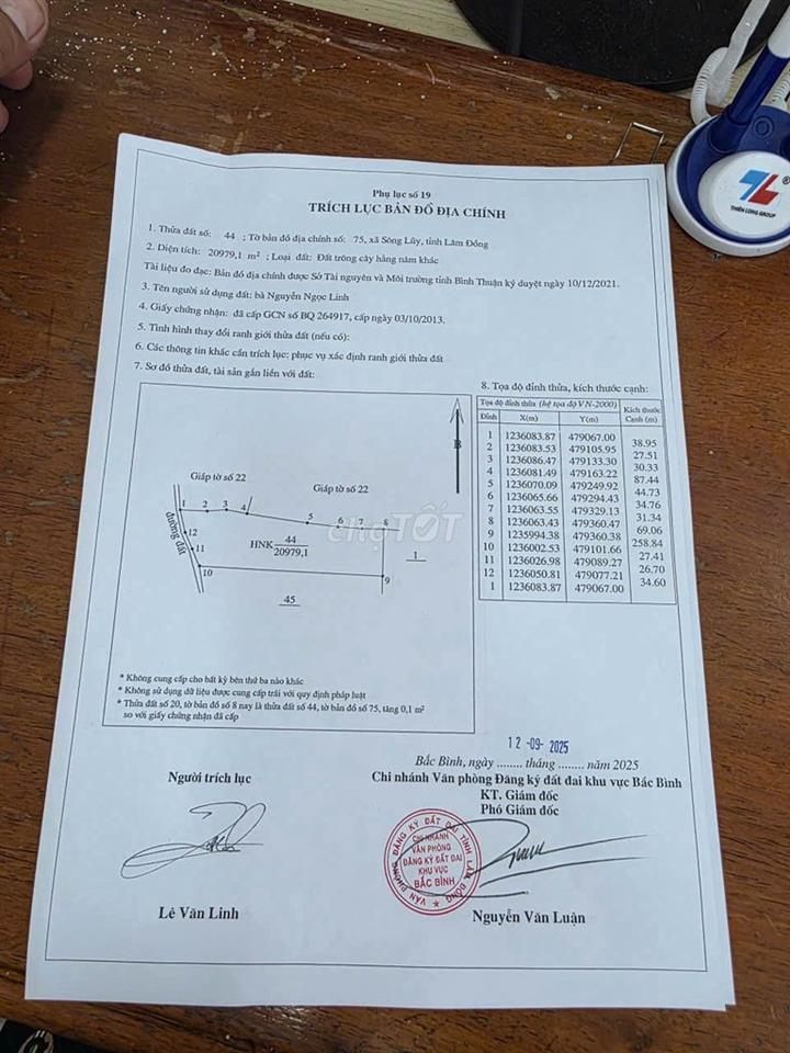 Chính chủ bán gấp đất Sông Luỹ 950 triệu/ tổng diện tích