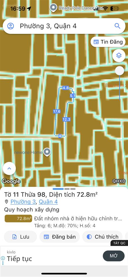 Bán nhà ngang 4m hẻm 1/ kdc hh tôn thất thuyết p3 q4