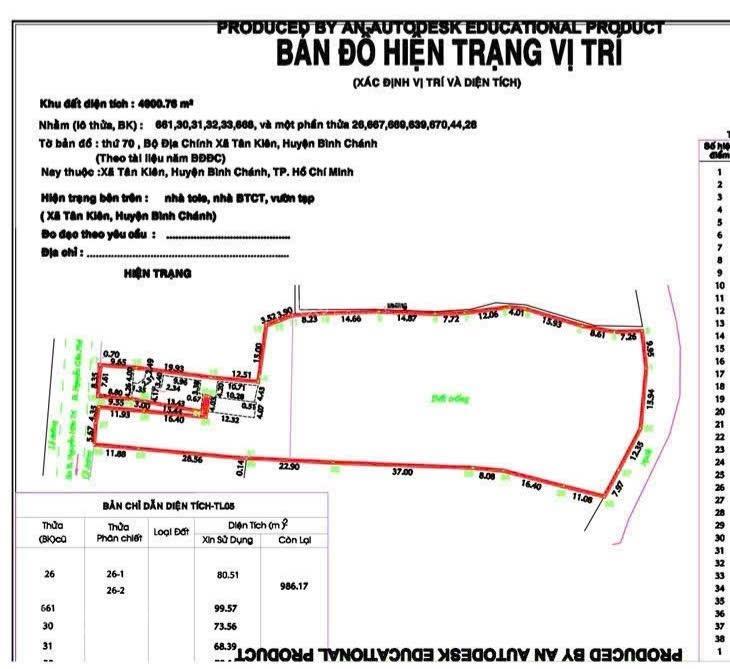 Bán 5225m2 có 2658m2 thổ cư mt nguyễn cửu phú, tân kiên, bình chánh