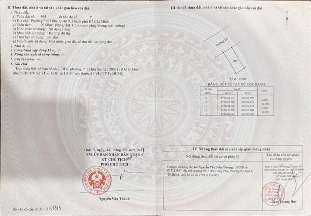 Chủ gửi bán đất sở vhtt bưng ông thoànphú hữuq9, đối diện công viên, gần liên phường, hơn 7,4 tỷ