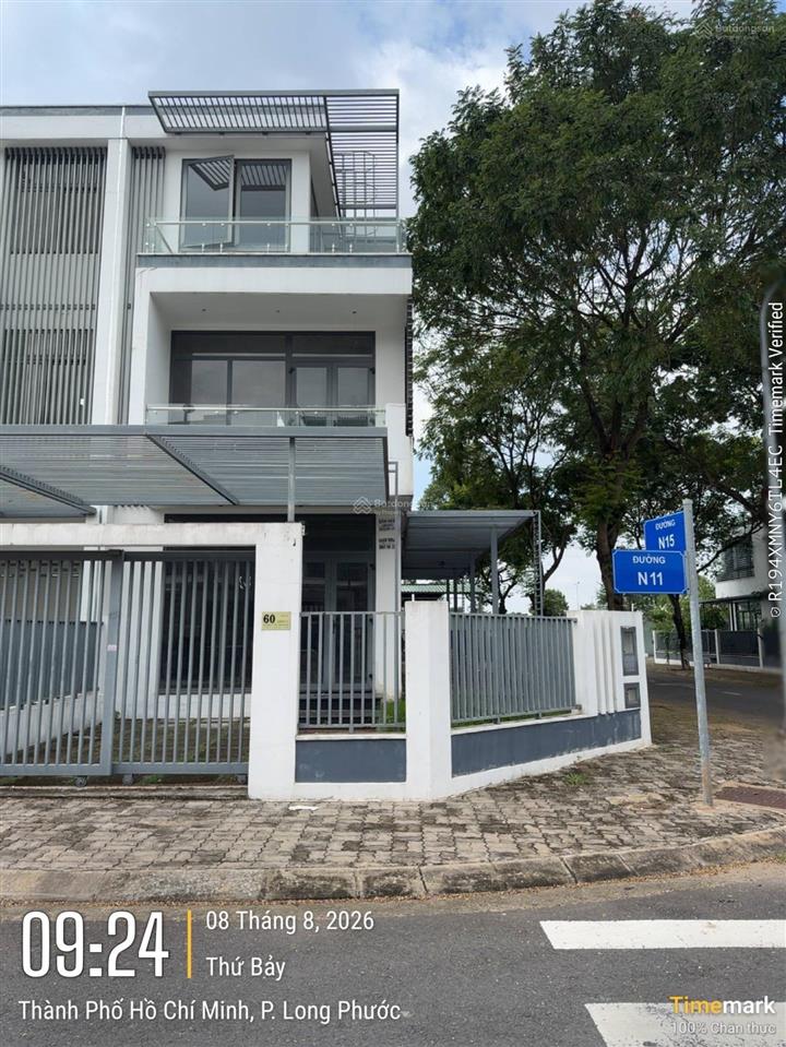 Bán biệt thự góc tại khu đô thị mới đông tăng long, 13 tỷ, 155,5m2, sổ sẵn không vay ngân hàng