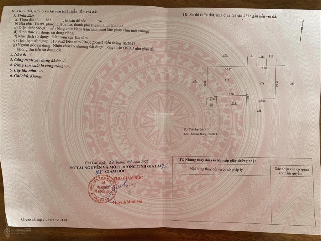 Bán resort 260/55 phù đổng, pleiku gia lai ( the stay gia lai)