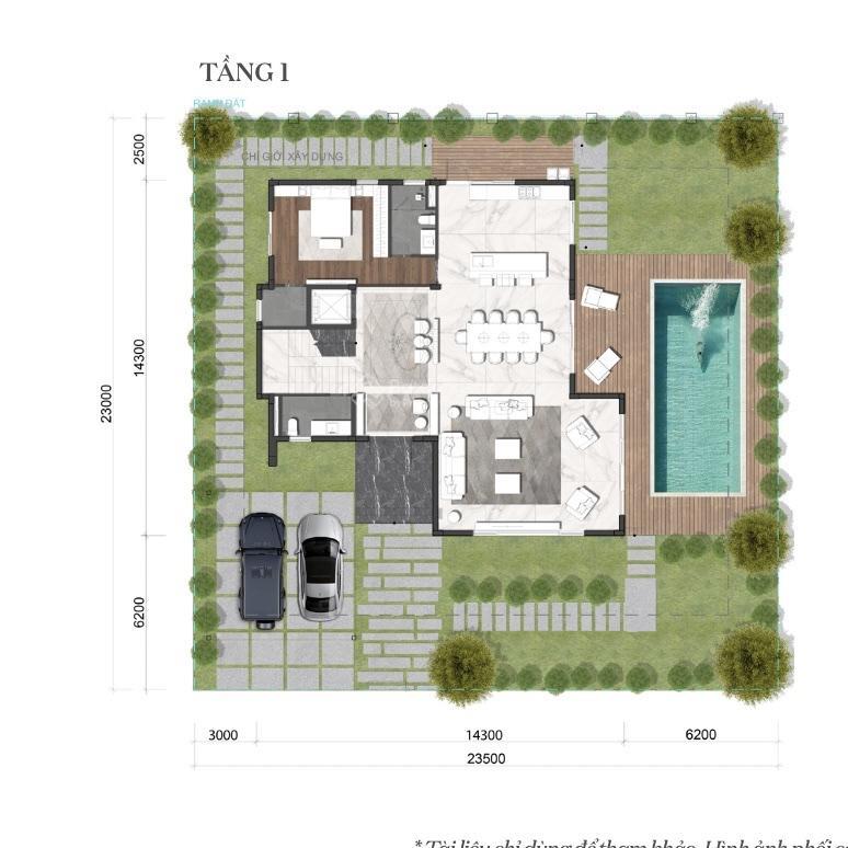 Biệt thự đơn lập 540m2 view thoáng, yên tĩnh, 28tr/m2, compound, có thể làm hồ bơi, cách pmh 35p