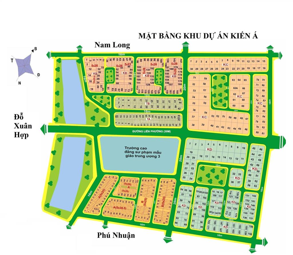 Bán nền biệt thự 200m2 kdc kiến á đường liên phường sát bên global city