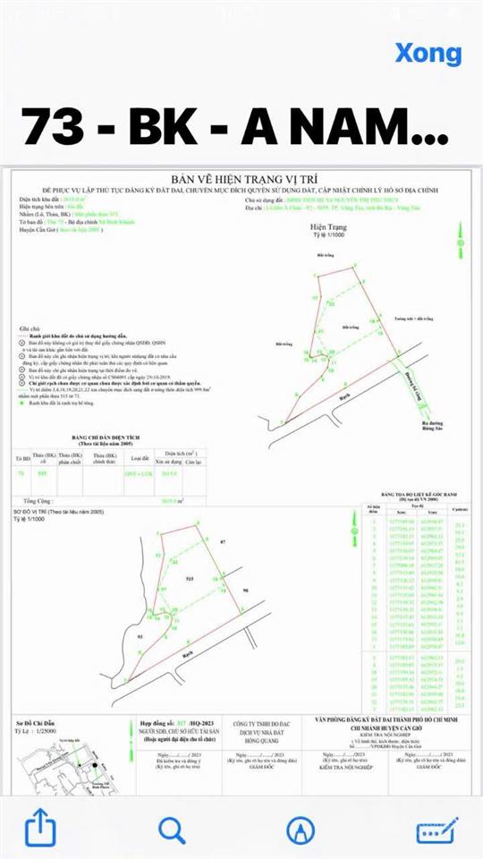 Bán gấp lô đất 2600m2. có 1000m2 thổ cư. bình khánh, cần giờ. giá 9tr/m2.  0938 888 ***