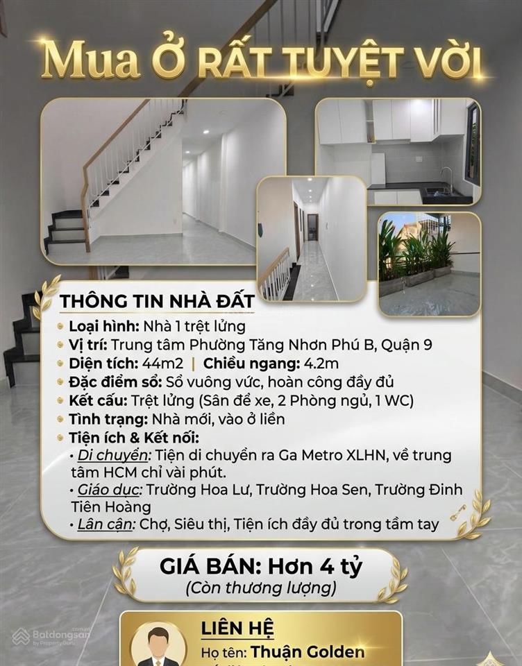Nhà mới hơn 4 tỷ, gần song hành xn  hiệp phú q9