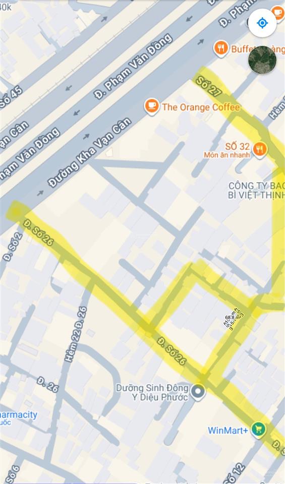 Lô đất 6,1 tỷ/68m² cách phạm văn đồng 100m p. hiệp bình thủ đức hcm