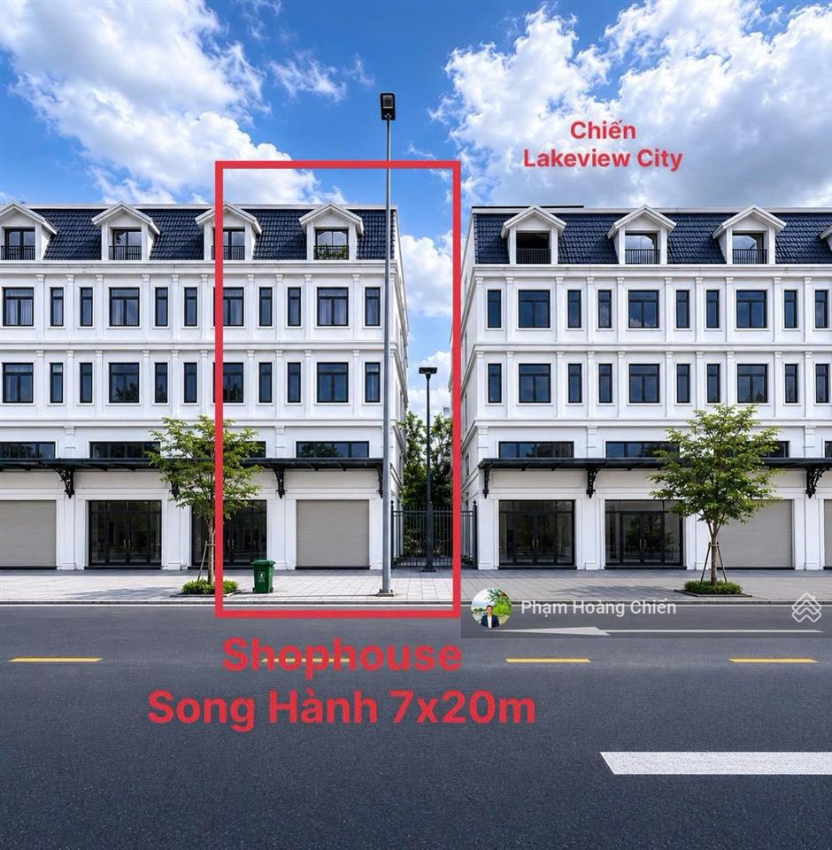 Cho thuê shophouse góc 7x20m song hành giá 50triệu, hoàn thiệnmáy lạnh, thang máy vào làm vp liền