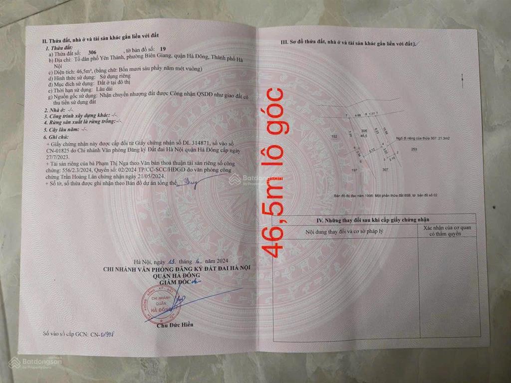 Yên thành biên giang hà đông lô góc 47m2 mt 5m trước đất 4m cách ql6 chỉ 200m, cấp gpxd nhà 5 tầng