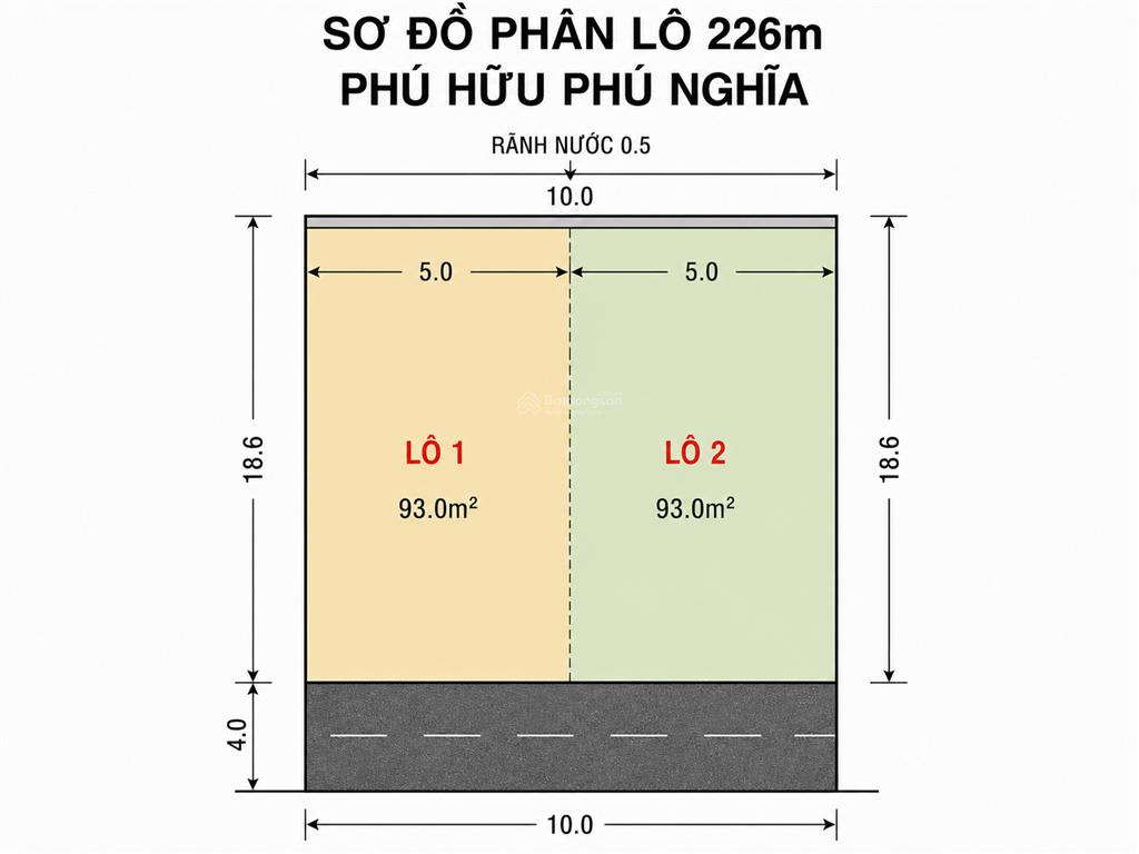 Sát kcn xã phú nghĩa chương mỹ chính chủ 226m2 mặt tiền 10m chia 2 lô, có sẵn nhà, phù hợp đầu tư.