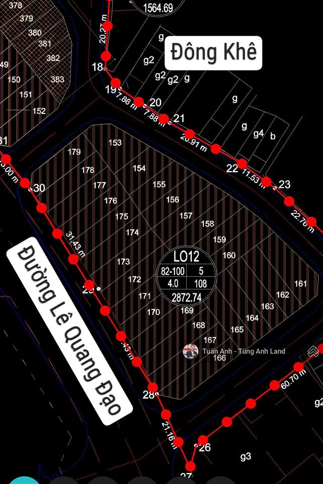 Bán lô đất đấu giá 100m² đông nam, tuyến 2 lê quang đạo