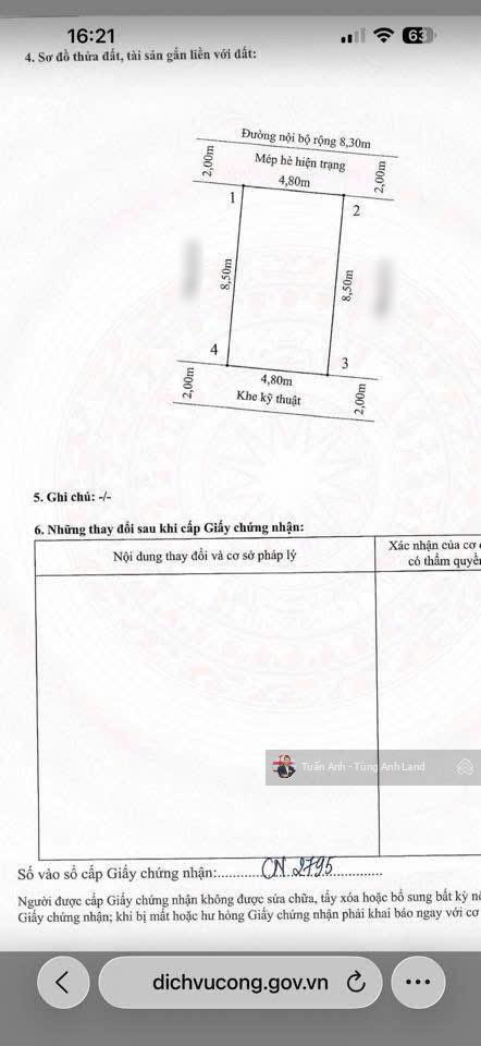 Lô đất áp góc 40,8m² khu tđc 47 lê lai, lô đẹp