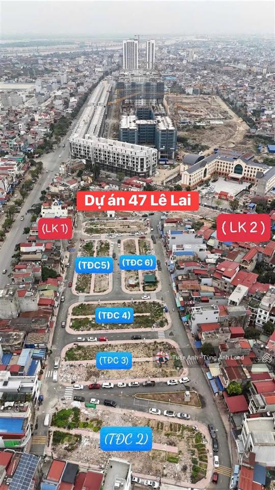 Lô đất áp góc 40,8m² khu tđc 47 lê lai, lô đẹp
